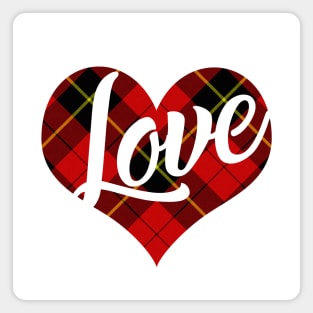 Love Valentine's Day Teacher Plaid Heart Magnet